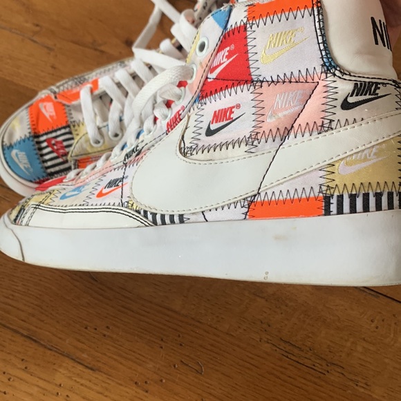 RARE Nike Blazer Mid 77' Patchwork Sneakers Men's White Orange Shoes Size 8.5 - Picture 14 of 14